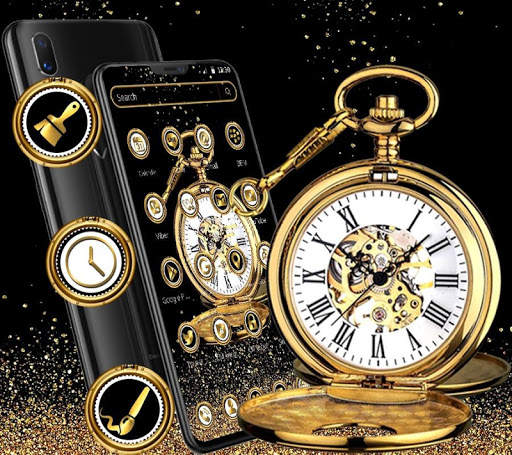 Golden Clock Launcher Theme⏰ screenshot 2