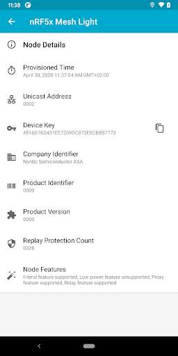 nRF Mesh screenshot 7