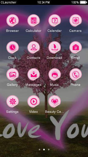 Romantic Sakura Theme Pink Heart screenshot 2