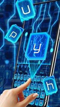 Blue Electric Circuit Keyboard Theme screenshot 2