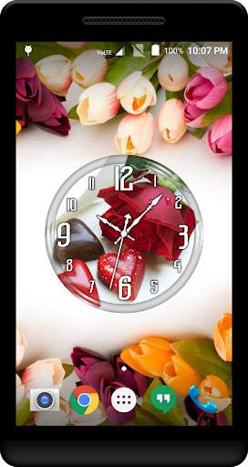 Red Rose Clock Live Wallpaper screenshot 3
