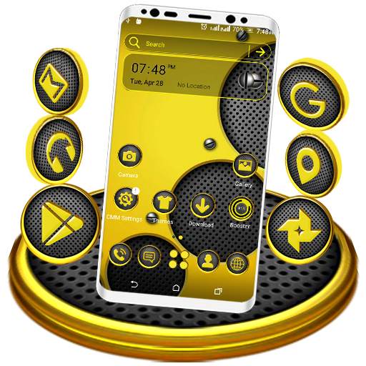 Yellow Speakers Launcher Theme 1.2.0