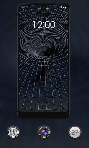 Black liquid metal channel Galaxy M20 Tech theme screenshot 2