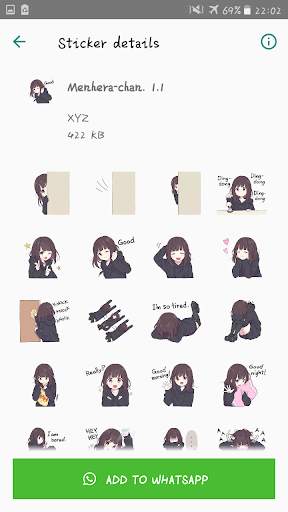Menhera-chan WAStickerApps EN screenshot 6