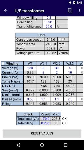 Transformer Calculator screenshot 4