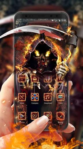 Flames Hell Moloch-APUS Launcher theme screenshot 3