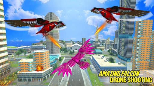Flying Falcon Squad Car Robot Games - Shoot 'em up स्क्रीनशॉट 1