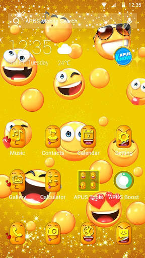 Lovely Emoji APUS Launcher theme screenshot 1