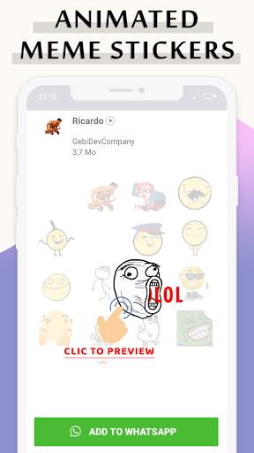 Animated memes Stickers for WhatsApp 2021 screenshot 2