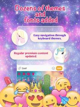 Kitty Meme Unicorn Galaxy Keyboard Theme for Girls screenshot 2