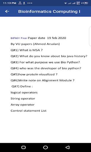 VU Past papers screenshot 6