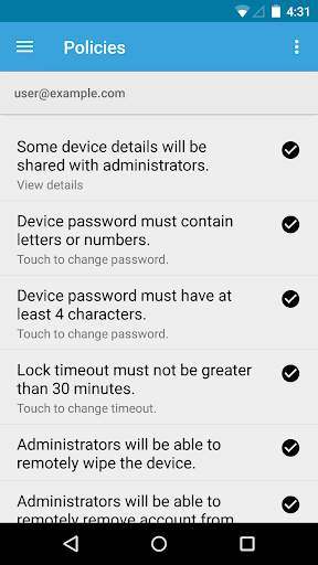Google Apps Device Policy screenshot 3