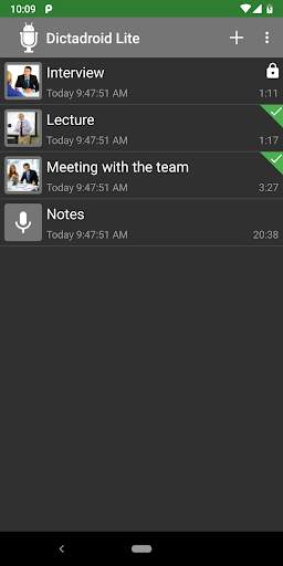 Dictadroid Lite - Voice Recorder screenshot 1