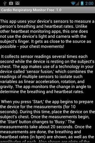 CardioRespiratory Monitor Free screenshot 2