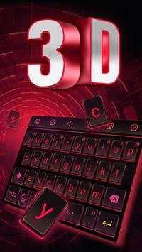 3D Neon Red Technology Keyboard Theme for WhatsApp screenshot 1