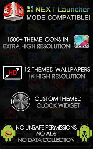 Next Launcher Theme Metalworks screenshot 9