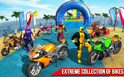 SuperHero Ramp Stunt Mega Racing Games - 2021 Bike screenshot 3