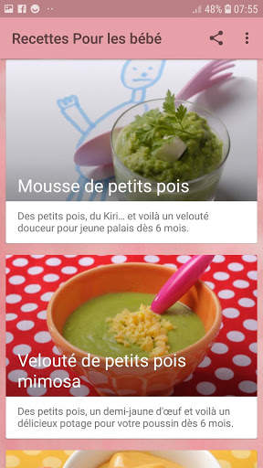 Recettes Pour Bébé Offline screenshot 2