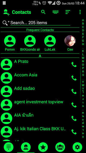 Dialer Theme Black Green drupe screenshot 7