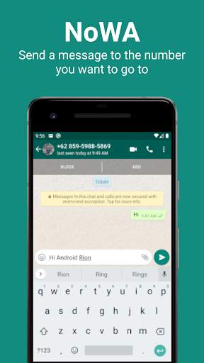 NoWA App - Send WhatsApp message w/o saving number screenshot 6