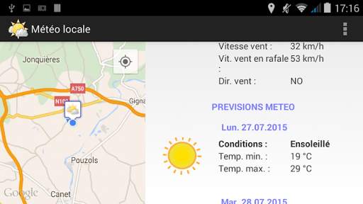 Météo locale GPS screenshot 2