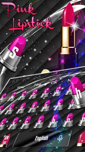 Pink Lipstick Keyboard Theme screenshot 1