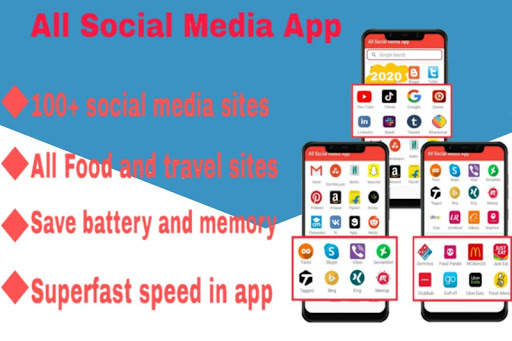 All Social Media & Social Network in one app screenshot 1