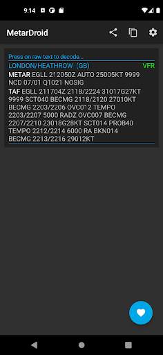 MetarDroid ( Metar -Taf ) screenshot 3