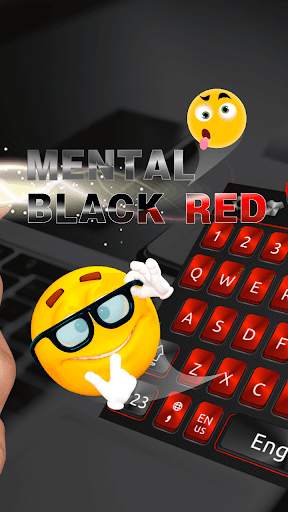 Metal Black Red Keyboard Theme screenshot 3