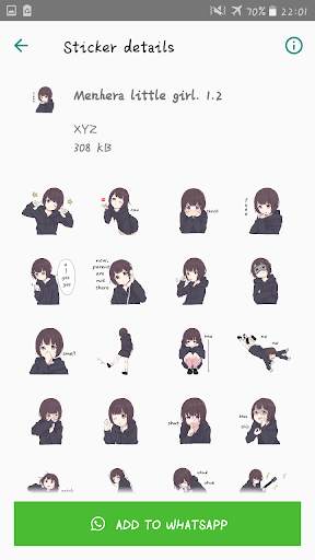Menhera-chan WAStickerApps EN screenshot 3