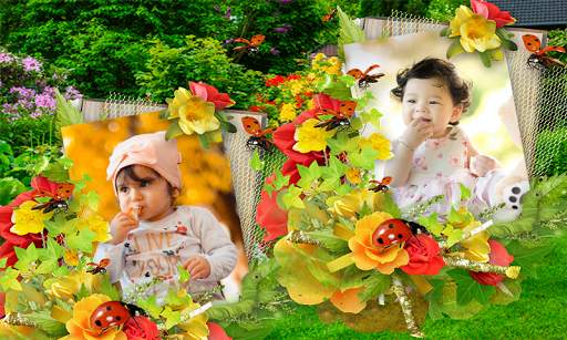 Awesome Double Photo Frame Garden Wale Application screenshot 12