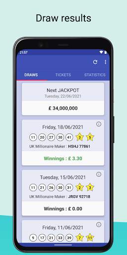 Results for Euromillions screenshot 1