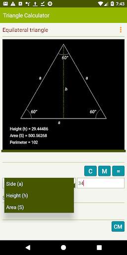 Triangle Calculator - Real-time drawings screenshot 4