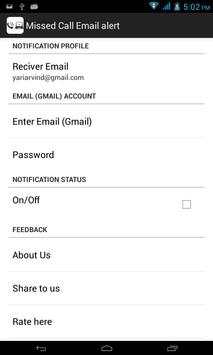 Missed Call Email Alert screenshot 2