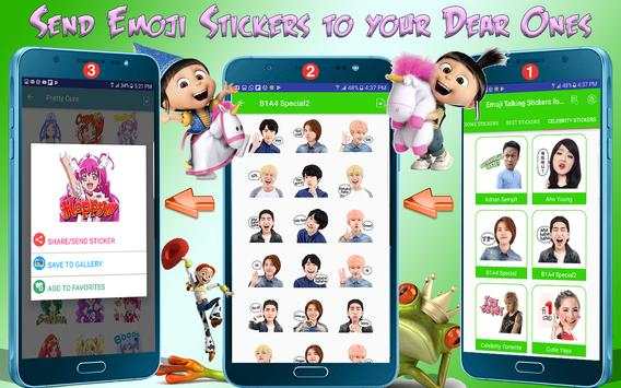 Emoji Awesome Talking Stickers for all Messengers screenshot 3
