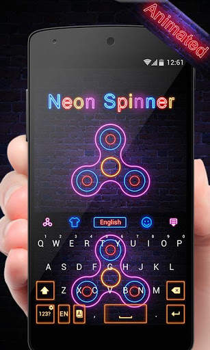 Neon Spinner GO Keyboard Animated Theme screenshot 1
