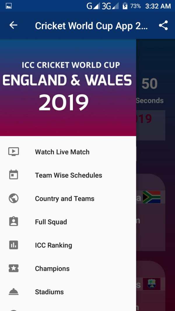 Cricket World Cup App 2019 screenshot 1