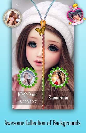 Cute Doll Zipper Lock Screen screenshot 1