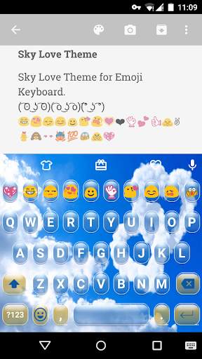 Sky Love Emoji Keyboard Theme screenshot 1
