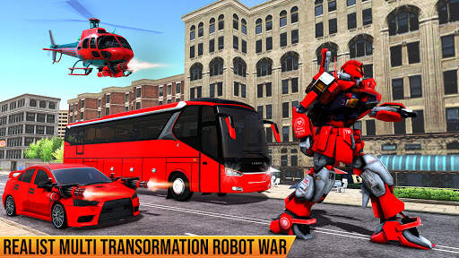 US Car Robot Bus Transform : Helicopter Robot Game screenshot 4