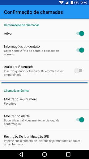 Confirmação de chamadas screenshot 2
