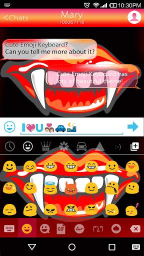 Vampire Emoji Keyboard Theme screenshot 2