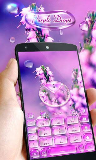 Purple Drops GO Keyboard Theme screenshot 3