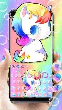 Colorful Glitter Galaxy Unicorn Keyboard Theme screenshot 2