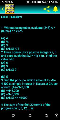 POST UTME PAST QUESTIONS AND ANSWERS screenshot 3