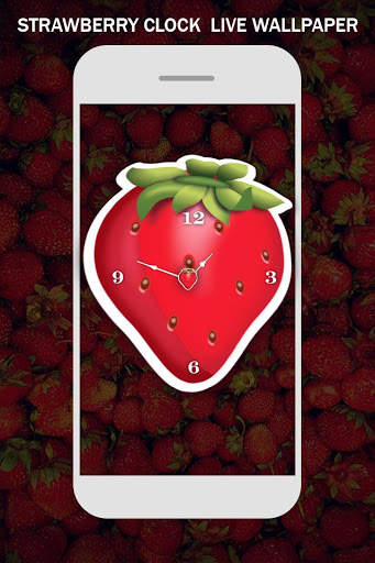 Strawberry Clock Live Wallpaper screenshot 2