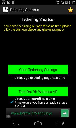 Hotspot/Tethering Shortcut screenshot 1
