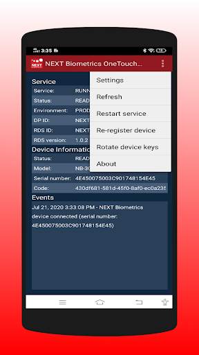 NEXT Biometrics RD Service L0 2 تصوير الشاشة