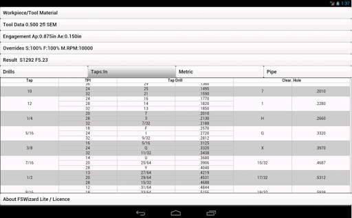 FSWizard Machinist Calculator скриншот 13