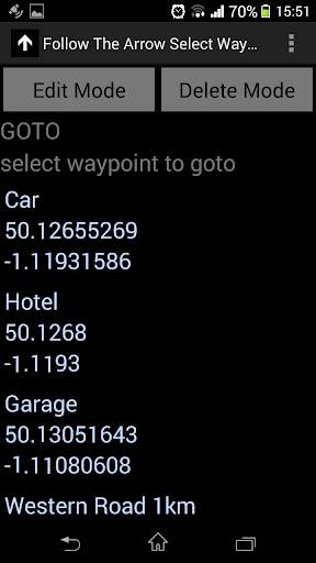 Arrow GPS Navigation Waypoints screenshot 2